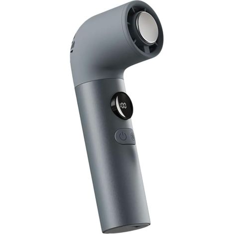 Ventilateur portable coudé–3000 mAh, réglable, silencieux – Charge par USB-C-pour camping,,bureau et activités en plein air – gris (1/4)