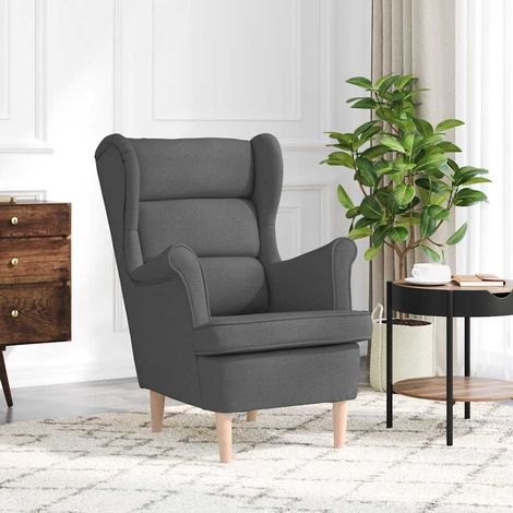 Fauteuil de détente gris foncé en tissu polyester avec rembourrage 74 x 84 x 100 cm - PANGIVO (1/5)