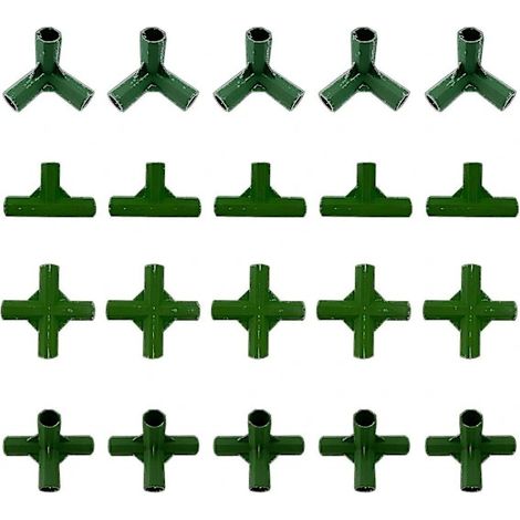 Lot de 20 connecteurs de construction pour structure de serre, 11 mm, en PVC, pour poteaux de support de serre de jardin. (1/5)