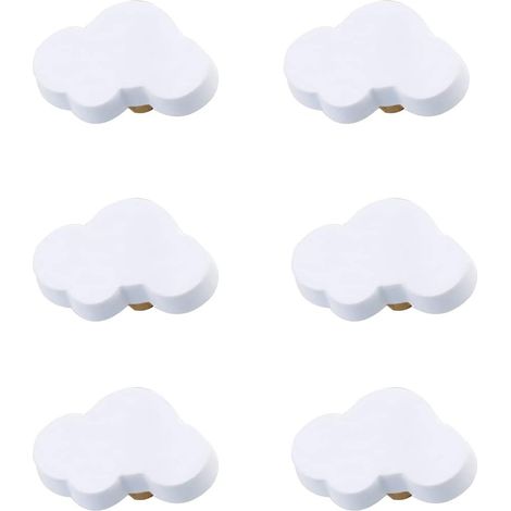 Sollbry Lot de 6 Boutons de Tiroir en Caoutchouc Souple en Forme de Dessin Animé pour Enfants Filles Garçons Placards Juets Bibliothèque(Nuage) (1/5)