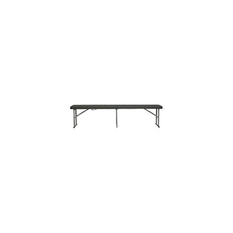 WELLHOME Panca pieghevole in effetto rattan nero 183x30x43 cm