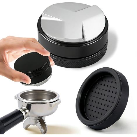 Erogatore di caffè da 54 mm con pressino e livella regolabile (con pressino), include un tappetino antiscivolo in silicone, accessori per espresso, manico per tazza filtro non incluso.