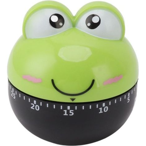 Minuterie Cuisine - Mécanique - 60 Minutes - Forme Grenouille - Plastique - 7 x 6,5 cm - Unité (1/5)