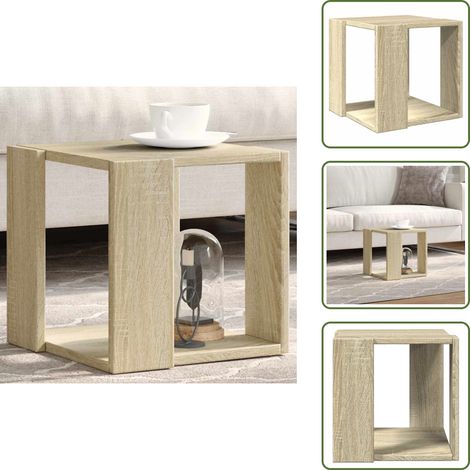 Couchtisch Sonoma-Eiche 32x32x30 cm Holzwerkstoff - Couchtisch - Wohnzimmerschmuck - Esszimmertisch - Holztisch - Sideboard (1/5)