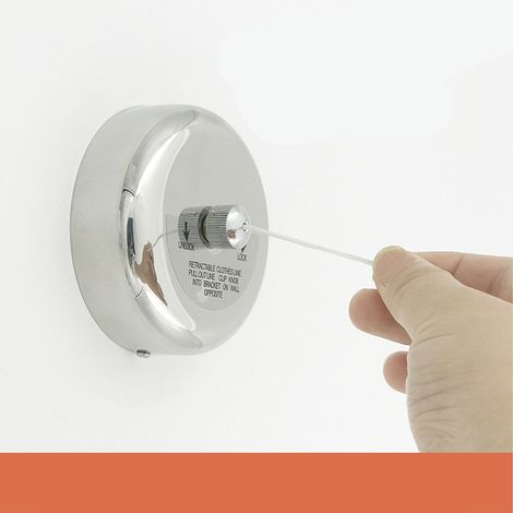 Séchoir à linge rétractable en acier inoxydable robuste, capacité de charge de 10 kg, cordon de 2,8 m, étendoir à linge pour douche (1/5)