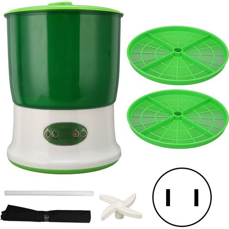 Machine de germination de germes de soja, grande capacité, qualité alimentaire, haute sécurité, pulvérisateur à 360 degrés, kit de culture de germes de soja largement utilisé, prise CN 220 V. (1/5)