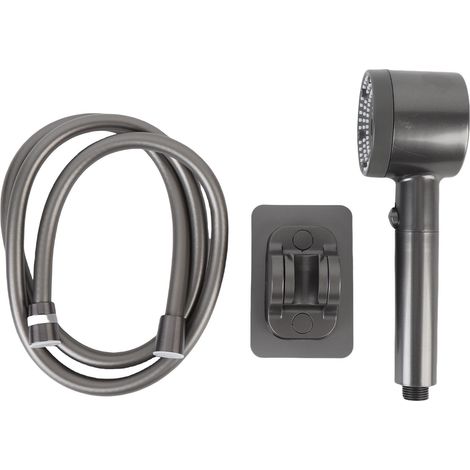 Pommeau douche haute pression main boost tuyau – Kit salle bain filtre intégré gris, salle de bain (1/5)