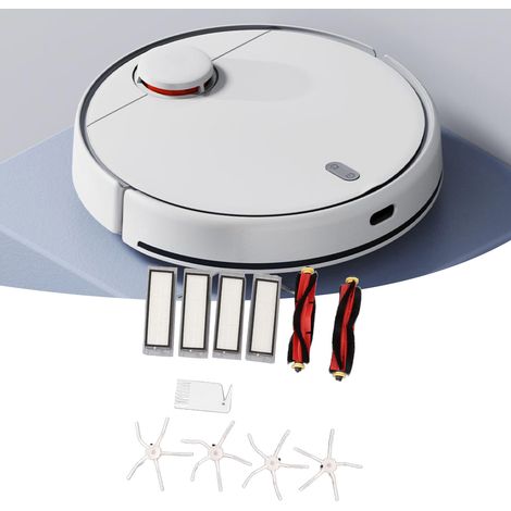 Set di ricambi per robot aspirapolvere: spazzole rotanti, filtri, spazzole laterali bianche (ABS e silicone) - 305 g (1/4)
