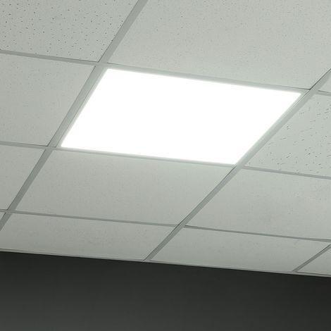 Panneau LED encastrable carré Spot de plafond LED blanc Plafonnier LED à grille plat, aluminium, 36W 4320lm blanc lumière du jour, LxLxH 59,5x59,5x3,3 cm