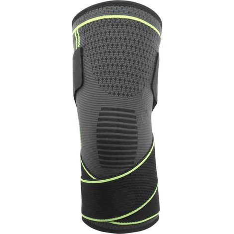 Genouillère sport extérieur double usage respirante tricotée bandes pression double genouillère verte L (1/5)