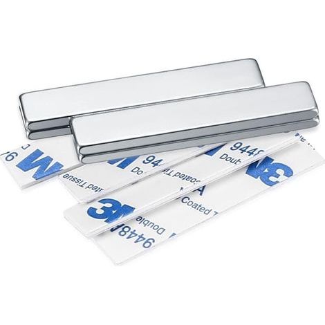 8 Pièces Aimants , Aimants Puissant Neodyme Adhésifs Extra Forts, 50x10x3 mm Aimant Super Puissants Rectangulaires Adhesif Magnetique (1/4)