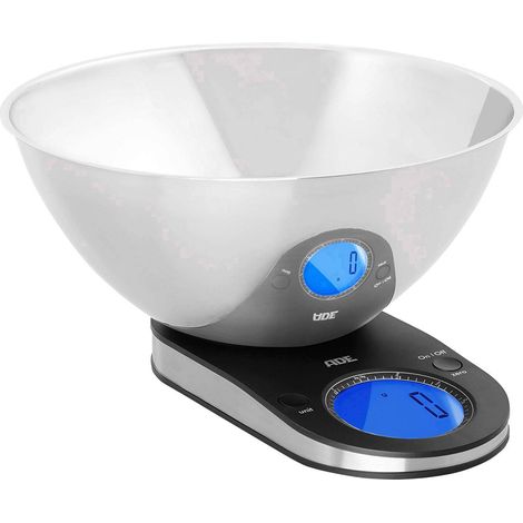 ADE KE 1912 Tosca Balance de cuisine numérique numérique Plage de pesée (max.)=5 kg noir, argent 140 x 248 x 290 A795292