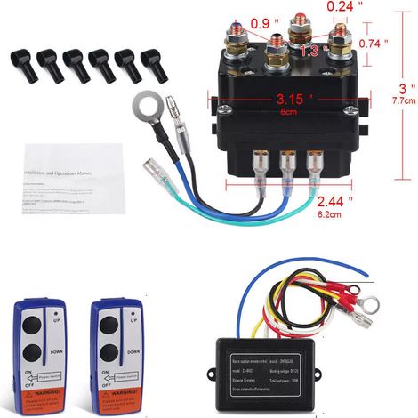 Relais De Commande Pour Treuil - 12 V - 500 A - Avec Télécommande Sans Fil - Kit Complet
