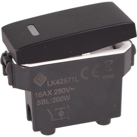 Interruttore Unipolare 1P 16A Con Indicatore Luce Led Colore Bianco Compatibile Con Bticino Living e Vimar Plana (1/3)