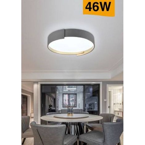 TrAdE Shop Traesio - Plafoniera Led Grigio 46 W Moderno Soffitto Rotonda Luce 4000k 3000k 6500k C49-g - -Bianco Freddo -