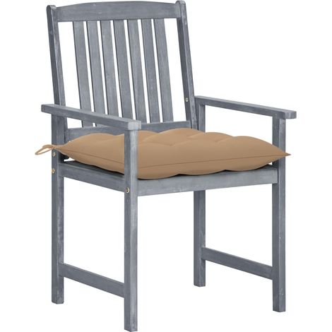 Maison Exclusive - Sedie da Giardino con Cuscini 8 pz in Massello di Acacia Grigie