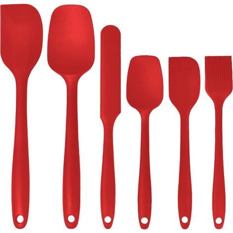 Spatule En Silicone Résistant À La Chaleur - Lot De 6 Pièces Sans Joint - Pour Cuisson Et Pâtisserie (1/5)