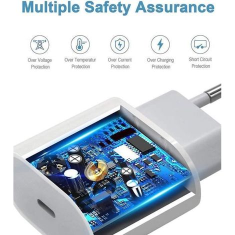 Chargeur Rapide USB-C 25W - Blanc - Compatible Samsung Galaxy A32 A54 A36 - Charge sécurisée (1/4)