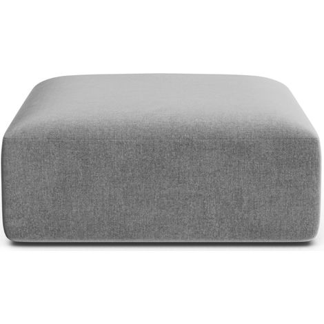 Pouf en velours gris (1/5)