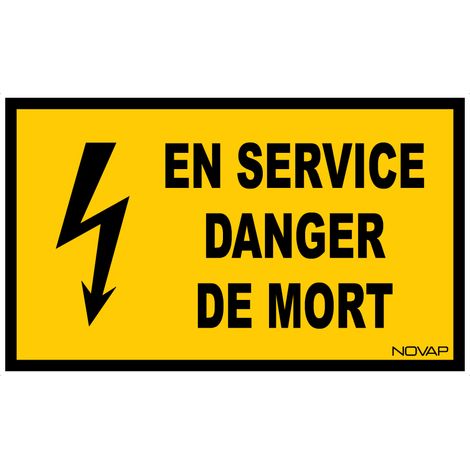 Panneau En service danger de mort - Rigide 330x200mm - 4161242