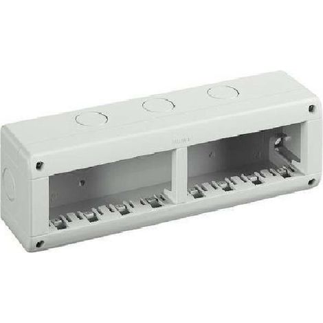 Custodia scatola protettiva per prese e interruttori a muro bticino idrobox matix 25408, grado di protezione ip40, 8 moduli (1/4)