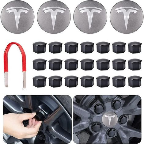 4er-Set Tesla Radkappen, kompatibel mit Model Y/3/S/X – Premium-Radkappen in Schwarz, Radkappen im OEM-Stil, Autozubehör (1/5)