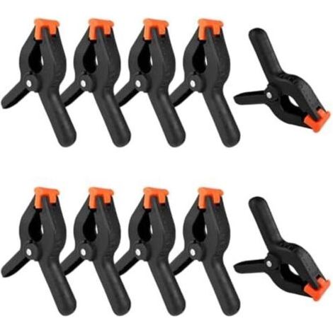 Jeu de 10 Pince à Ressort, 4 Pouces Pinces Clips, Noir Pince Polyvalente, Clamps de Préhension, Pour Travaux du Bois, photographie, arrière-plan, jardin, terrasse, artisanat