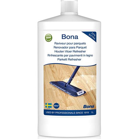 Raviveur pour parquets 1L – Rénovateur sans cire – Protection durable pour parquets vernis – Éclat et beauté restaurés – Bona