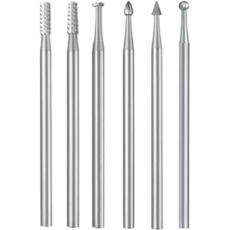 Lot de 6 fraises à graver en acier à queue de 3/32 pouce, forets à sculpter couleur ambre olive pour outils rotatifs (fraises à sculpter de 2,3 mm) (1/5)