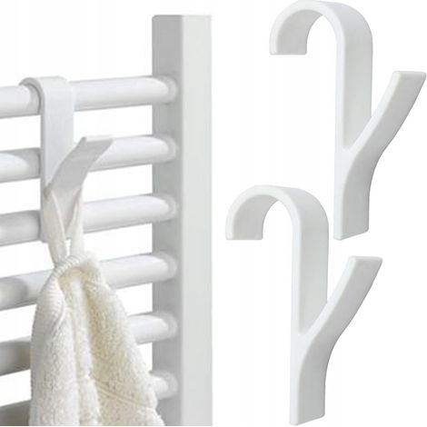 Primpol Gancio/supporto per termosifone, 2 pezzi, bianco