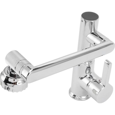 Robinet pivotant en laiton G1 à bec long 360° avec affichage numérique, accessoires de salle de bain pour baignoire et lavabo de cuisine, chromé (1/5)