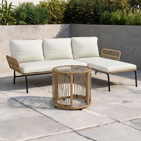 Mobilier de jardin en rotin en pE-Rattan métal 122 x 79 x 75 cm (1/5)