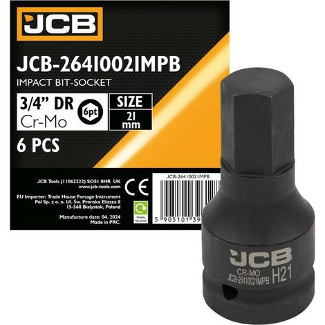 Adaptador de impacto 3/4" 21mm (hexagonal)