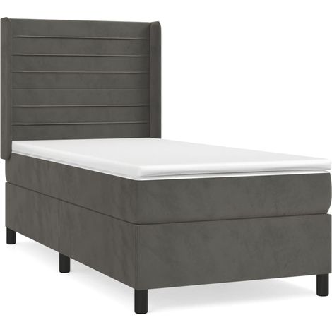 Maison Exclusive - Boxspringbett mit Matratze Dunkelgrau 90x200 c