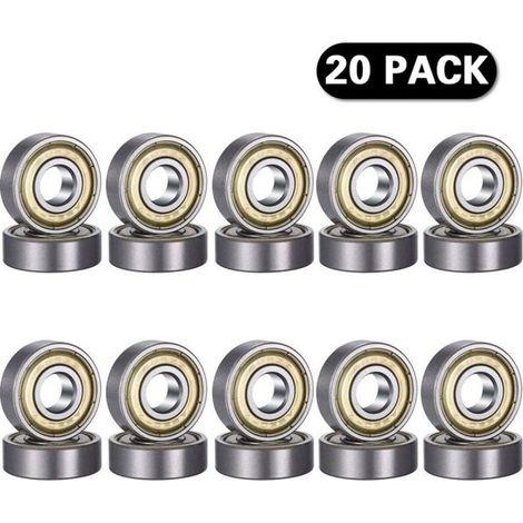 20 Pièces Roulements à Billes 608 ZZ,Métal Double Blindage,Miniature pour Skateboard et Imprimante 3D (8 x 22 x 7 mm) (1/4)