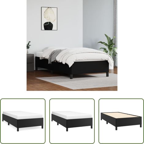 vidaXL Schlafzimmermöbel - Bettgestell Schwarz 90x200 cm Kunstleder (1/5)