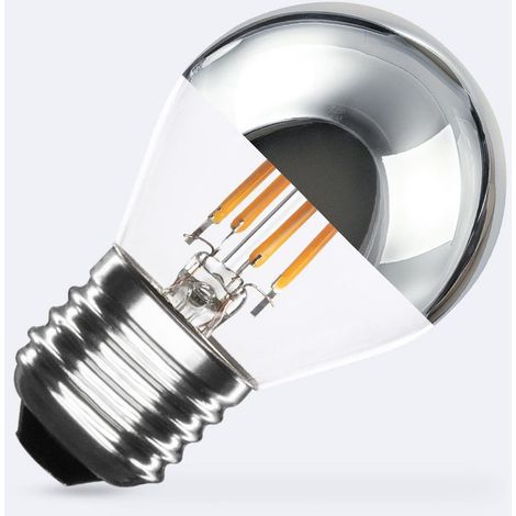 LED-Glühbirne Filament E27 4W 400 lm G45 Chrome Reflect No Flicker 2200K Superwarm