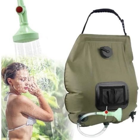Sac de Douche Solaire Camping 20L - - Portable avec Tête de Douche Commutable et Tuyau (1/5)