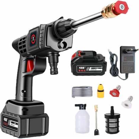 Hidrolavadora inalámbrica GABRIELLE de 200 W y 2000 RPM con batería de 21 V y 20000 mAh, 50 bares, para lavado de coches y riego de flores.