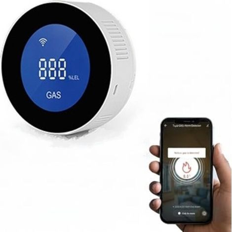 Wi-Fi gas detector, gas alarm for homes, compatible with town gas/methane/propane/butane/natural gas/LPG, 85 dB alarm, app compatible (1/4)