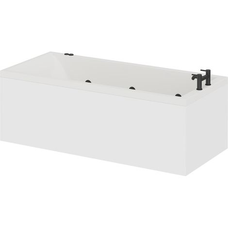 Summit 1800mm x 800mm 6 Jet Matt Black V-Tec Single Ended Whirlpool Bath (1/5)