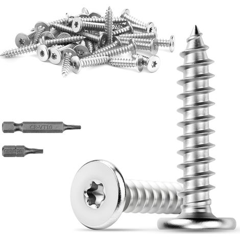M4x16 mm Vis a Bois, 60 Pièces Vis Torx à Tête Plate (1/5)