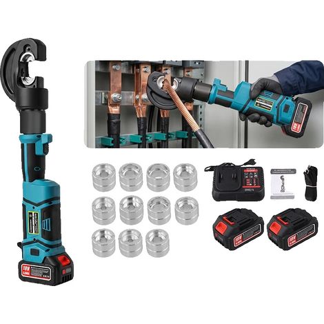 Pinza crimpatrice elettroidraulica, capacità di crimpatura 400 mm², batteria al litio da 18 V, corsa di lavoro 38 mm, certificazione CE, adatta per rame e alluminio. (1/5)