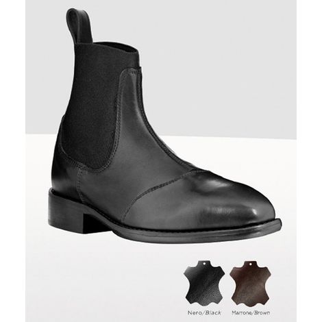 38, Schwarz: Stiefelette Modell Marte aus weichem Leder mit seitlichem Gummizug und Ledersohle (1/3)