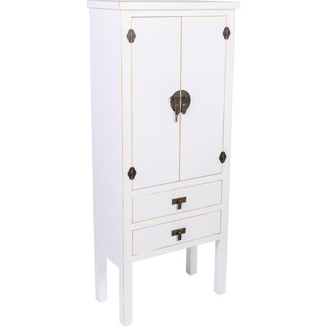 Armario de madera 2 cajones 2 puertas 60x30x142h cm (1/5)
