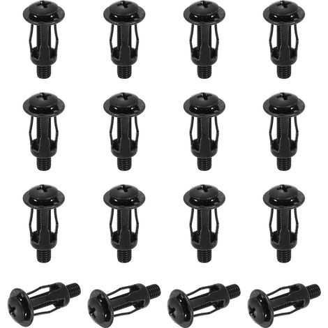Ancres Creuses Pour Murs En Acier, 16Pcs M5x28mm Fixations Pour Placo, Molly Bolt Pour Plaque De Platre, Briques, Portes En Bois, Metal Fin, Beton, Maconnerie, Noir (1/5)