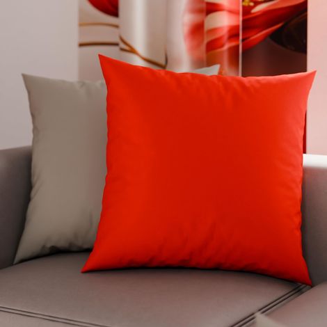 Lot de 2 Taies d'oreiller de Lit 35x35 cm, Housses de Coussin Unies Double Face Rouge et Gris, Taie Oreiller 100% Microfibre, Fabriqué en Italie (1/3)