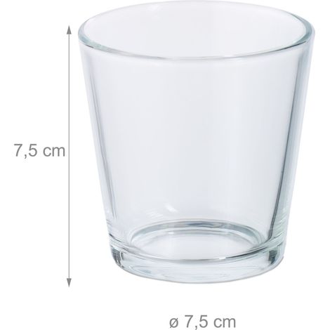 Set di 20 portacandele rotondi decorazione per la tavola 10 x 10 x 10 cm atmosfera accogliente in vetro trasparente 130015670