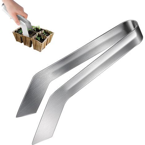 Pince de transplantation de semis, outil de jardinage en acier inoxydable, pince pour enlever les semis pour réduire les dommages aux racines (1/5)