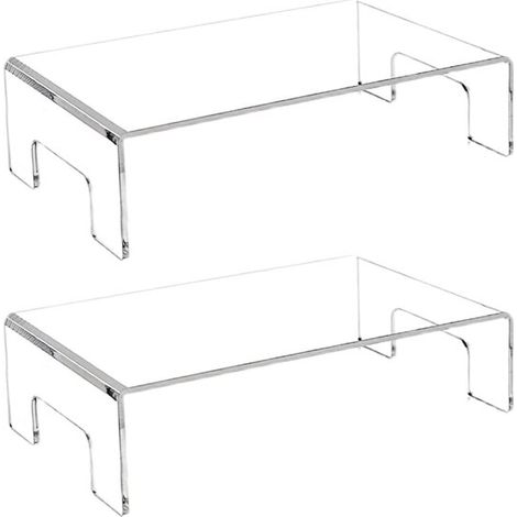 2 supporti espositivi rialzati in acrilico trasparente per oggetti da collezione e decorativi (17,5 x 8 x 7 cm) (1/5)